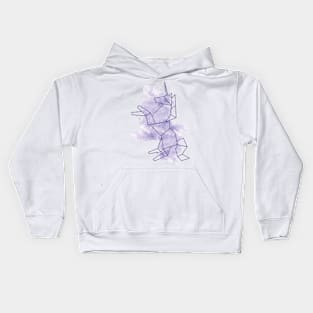 Watercolor Origami Unicorn Purple Kids Hoodie